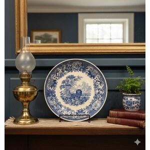 Spode Blue Room Collection Aesops Fables Plate Traditions Series Blue White 10in